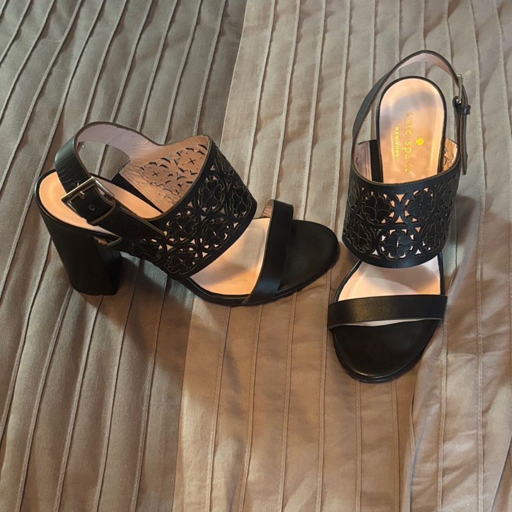 Kate Spade Black Cut-Out Healed Sandals size 6